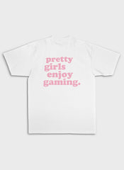 PRETTY GIRLS ENJOY GAMING - Backprint Pink | Heavy Premium Shirt